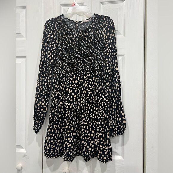 Francesca’s Mi ami smocked brown long sleeve as strict polka dots dress … - Picture 4 of 10